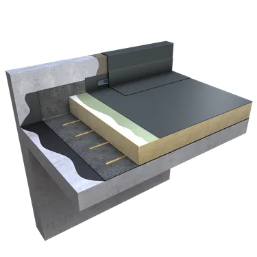 ECOFLEX ADH warm roof single layer concrete structure adhered no finishes 1