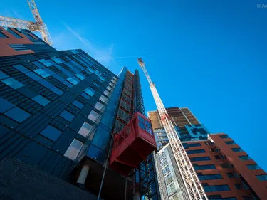 Construction project with cranes