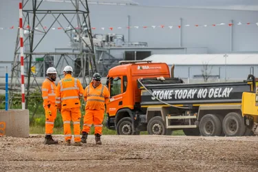 B&A staff in front of tipper lorry