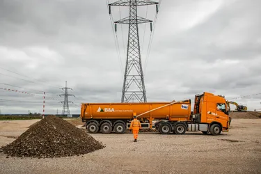 B&A truck next to pile of soil