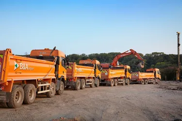 Tipper trucks onsite in Bristol
