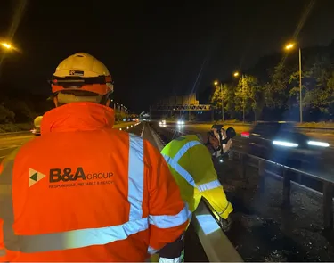 B&A staff standing on motorway