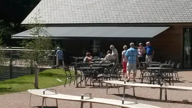 awning with public under