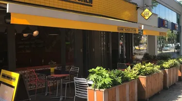 awning and planters