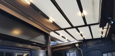 inside view roof closed lights on