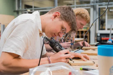 SintLucas student machining into MEDITE TRICOYA EXTREME
