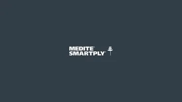 MEDITE SMARTPLY logo on grey background