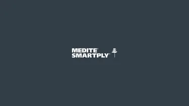 MEDITE SMARTPLY logo on grey background