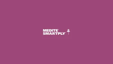 MEDITE SMARTPLY logo on purple background