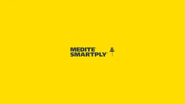 MEDITE SMARTPLY logo on yellow background